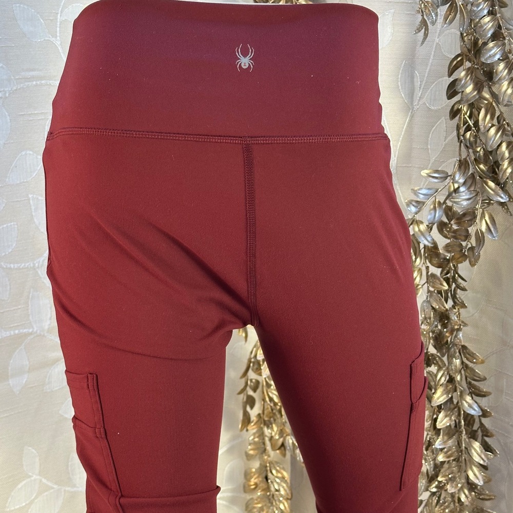 Spyder Burgundy Cargo Pocket Leggings Women's Size Small - Picture 11 of 13